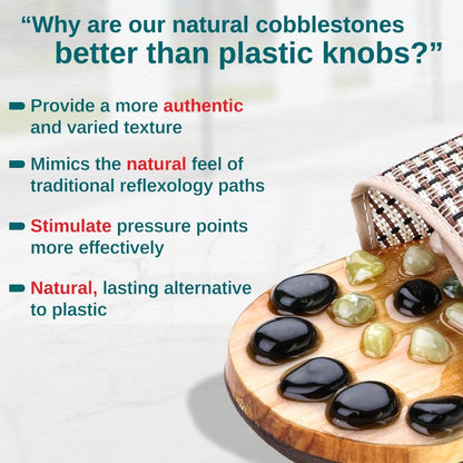 Acupressure Massage Slippers with Earth Stone, Wellness Gifts Therapeutic Reflexology Sandals for Plantar Fasciitis Foot Acupoint Massage Shiatsu Arch Heel Pain Relief, Fit Men 10-11.5 Feet Size