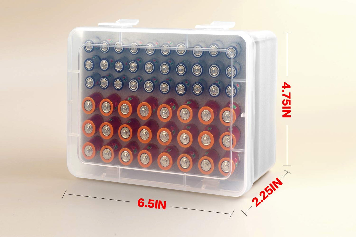 Battery Organizer Storage Box, Garage Case Holder for 24* AA, 30* AAA Batteries (Bag Not Include Batteries Pack) (white)