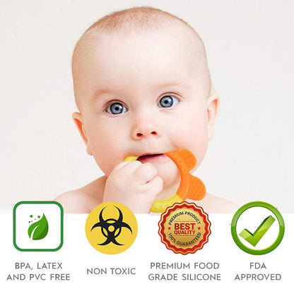 Baby Teething Toys 6 Packs BPA Free Silicone Baby Teethers, Freezer Safe Organic Infant Teething Toys Soft & Textured for Natural Brain Development