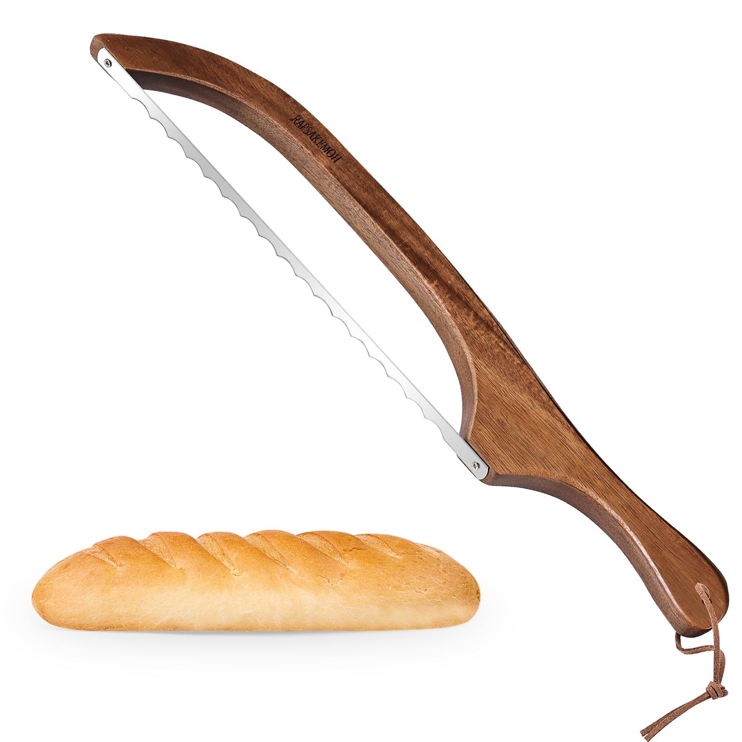 Bread Knife for Homemade Bread,Sourdough bread knife,15.7" Bread slicer for Homemade Bread, Baguettes and More Cuts Thin,Bow Design Easy to Cutting Even Slices