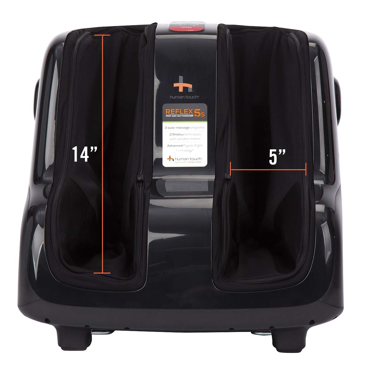 Human Touch Reflex5s Foot & Calf Massager for Stress & Plantar Fasciitis Relief+Relaxation +Kneading & Compression for Circulation Support -1 Year Warranty - Adjustable Fit for Women & Men Size 12