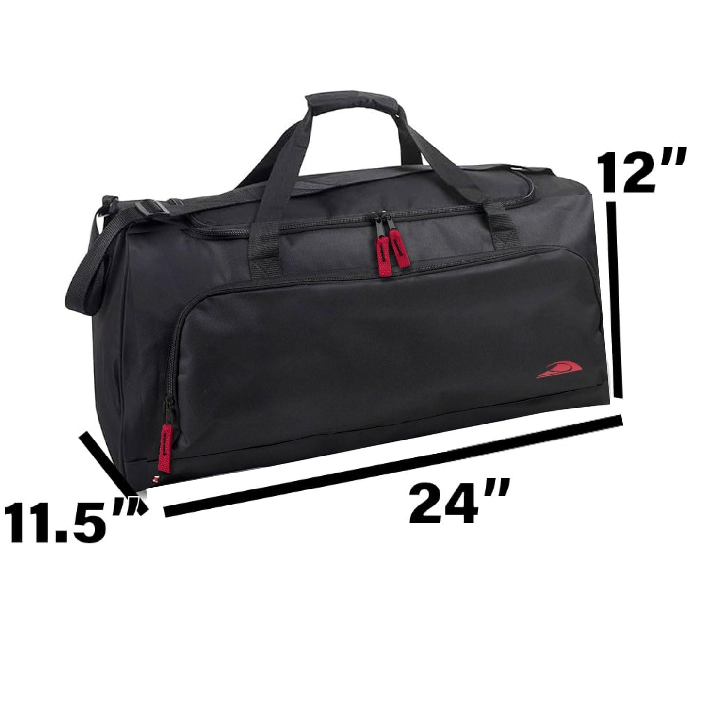 55 Liter, 24 Inch Lightweight Canvas Duffle Bags for Men & Women For Traveling, the Gym, and as Sports Equipment Bag/Organizer (Black 2)