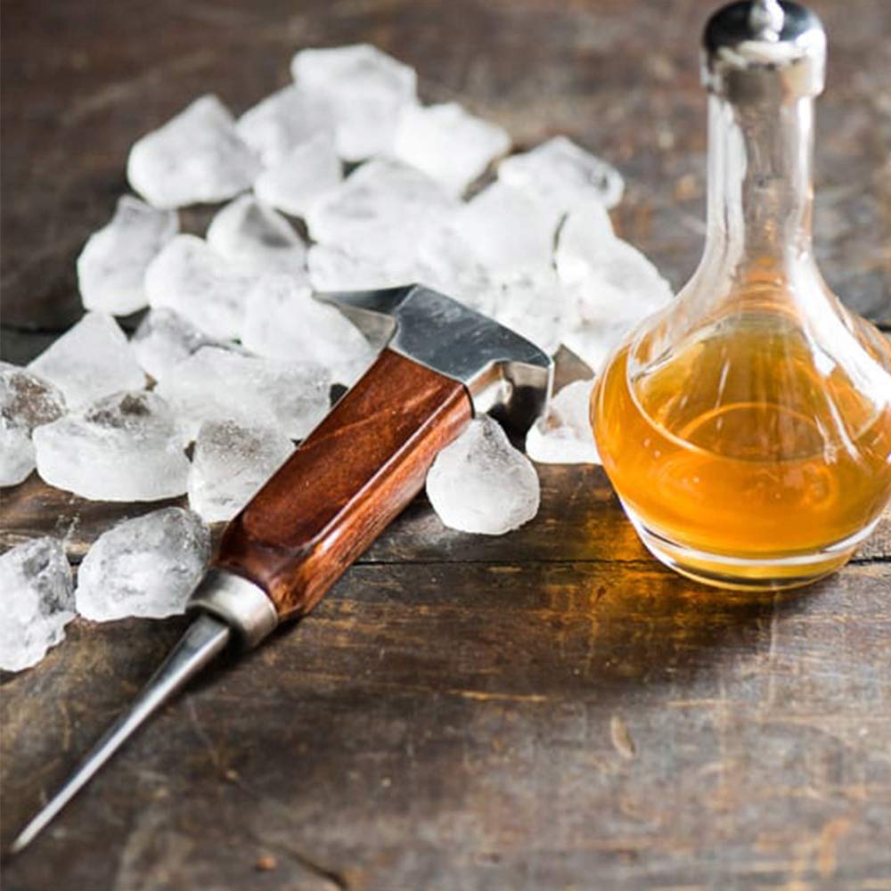 Ice Pick Stainless Steel, Ice Picks for Breaking Ice, Ice Pick with Wood Handle, Ice Picks for Kitchen, Bars, Bartender, Best Ice Carving Tools (short)