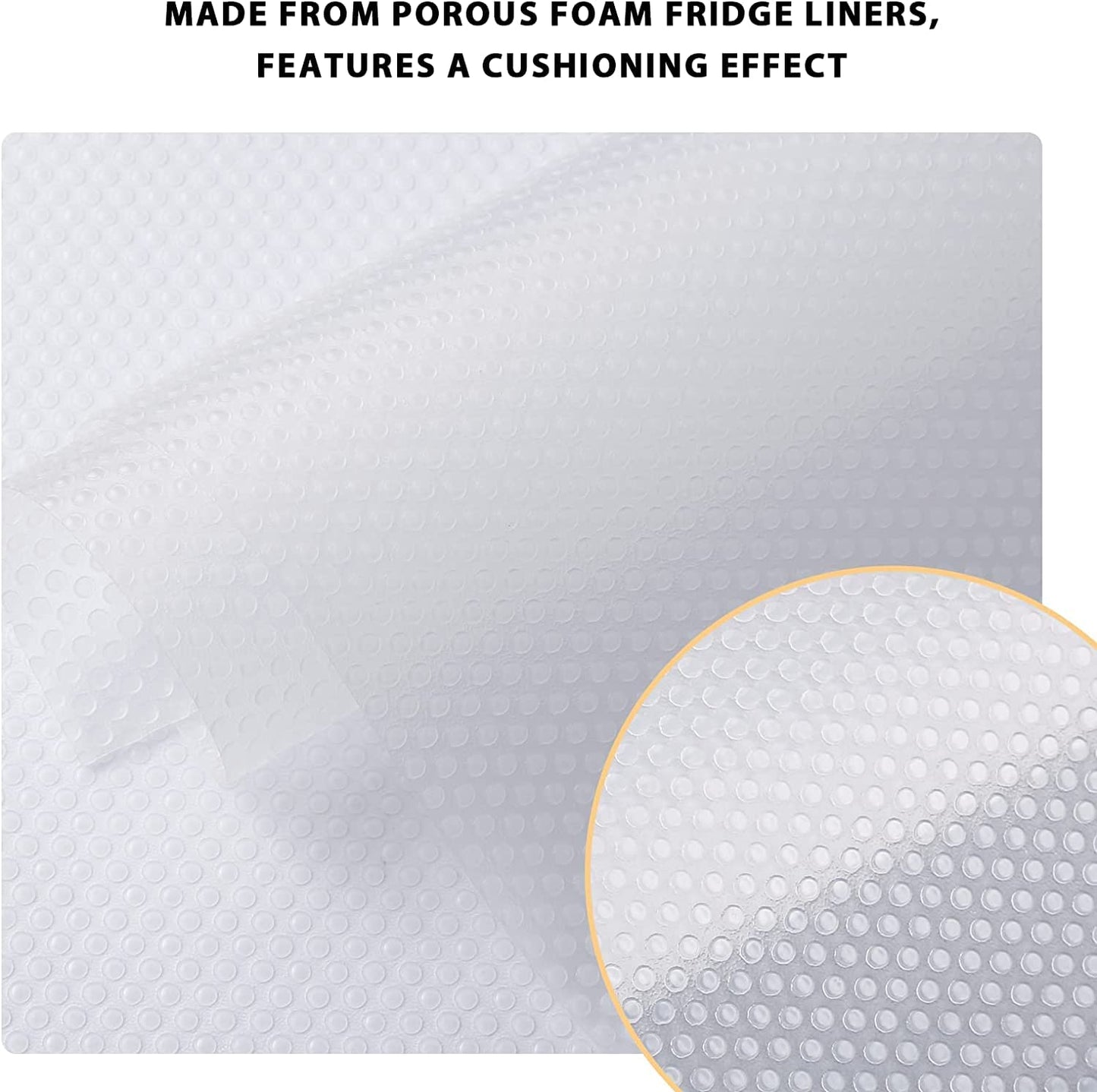 AKINLY 9 Pack Washable Waterproof Fridge Liners and Drawer Mats, Refrigerator Shelving Pads in White