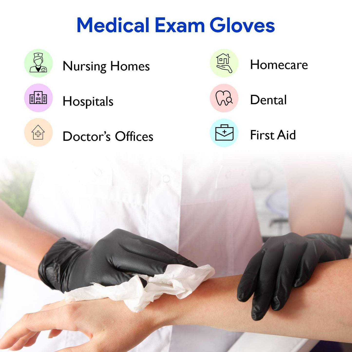 Black Nitrile Disposable Gloves Medium | 200-Pack | Latex-Free for Medical, Surgical, Cleaning, Food Prep, Cooking, Tattoo