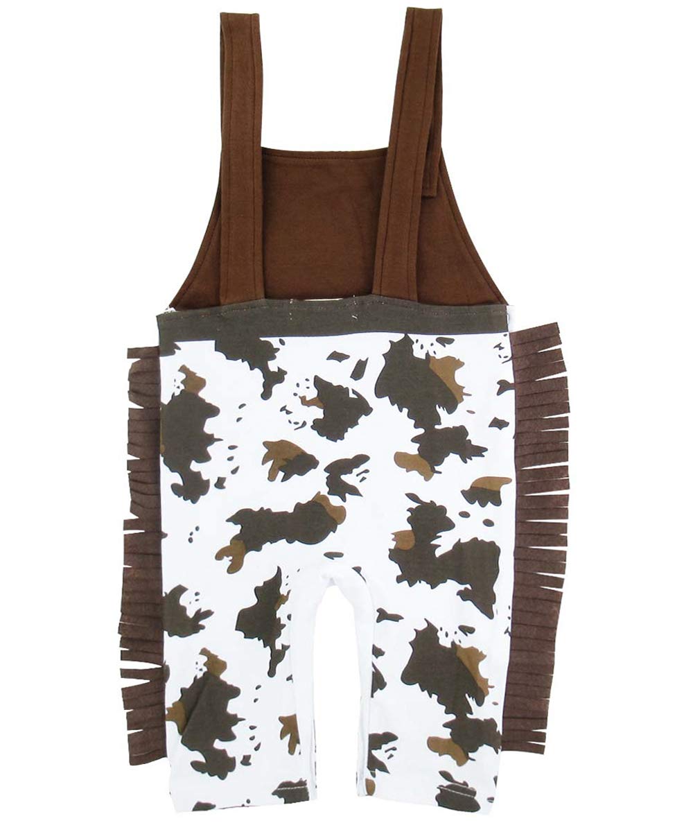 A&J DESIGN Halloween Baby Boys' Western Cowboy Romper Sets With Scarf And Hat Overall(0-6 Months, Brown)