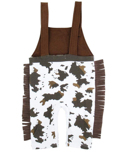 A&J DESIGN Toddler Boys' Western Cowboy Romper Halloween Costume Set (18-24 Months, Brown)