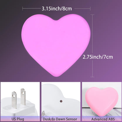 INZU Night Lights Plug into Wall, LED Night Light for Kids, Cute Nightlight with Auto Dusk to Dawn Sensor, LED Nightlight with Soft Warm Light for Bedroom, Nursery, Bathroom, Hallway (Pink)