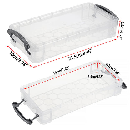 BTSKY Large Capacity Pencil Box, Office Supplies Storage Organizer Box, Brush Painting Pencils Storage Box Watercolor Pen Container Drawing Tools(6 Pack Clear)