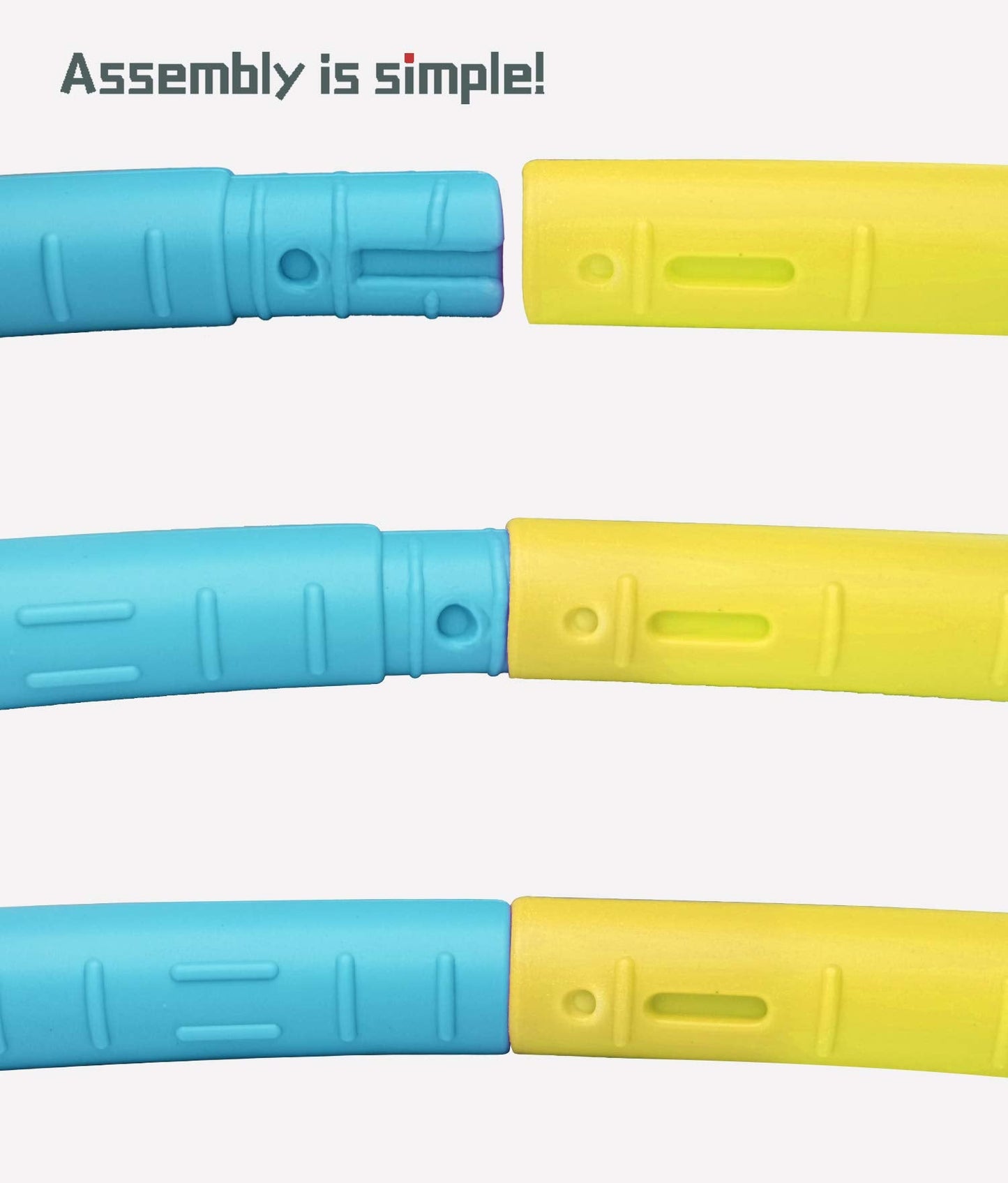 Beakabao Exercise Hoops Set for Kids(6 Parts), Weight and Size Adjustable Detachable Fitness Toys, Suitable for Gymnastics, Dance, Party, Games and Pet Training, 29 Inches (Yellow + Green + Blue)