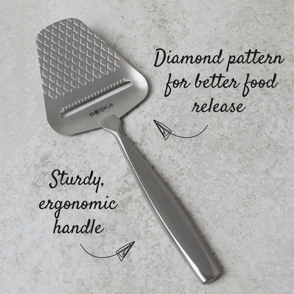 BOSKA Monaco+ Premium Cheese Slicer - Award Winning Cheese Cutter for Block Cheese, Cheddar up to Parmesan - Quilted Pattern reduces Resistance - Non-stick & Ergonomic Handheld