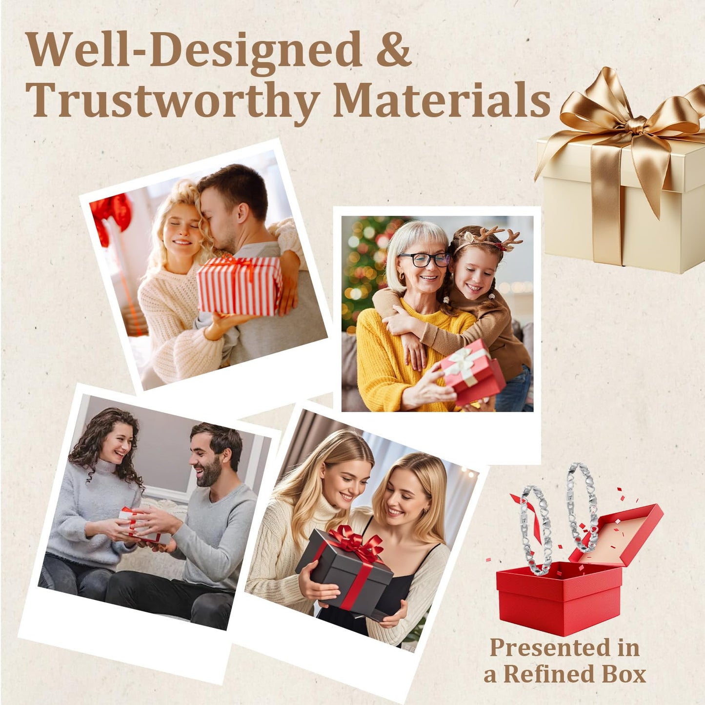 BioMag Magnetic Bracelet for Women,Titanium Steel Wristband Brazaletes Solid Pure Copper Valentine's Day Gift for Her Jewelry Gift with Adjustable Tool Birthday Gifts (Silver)