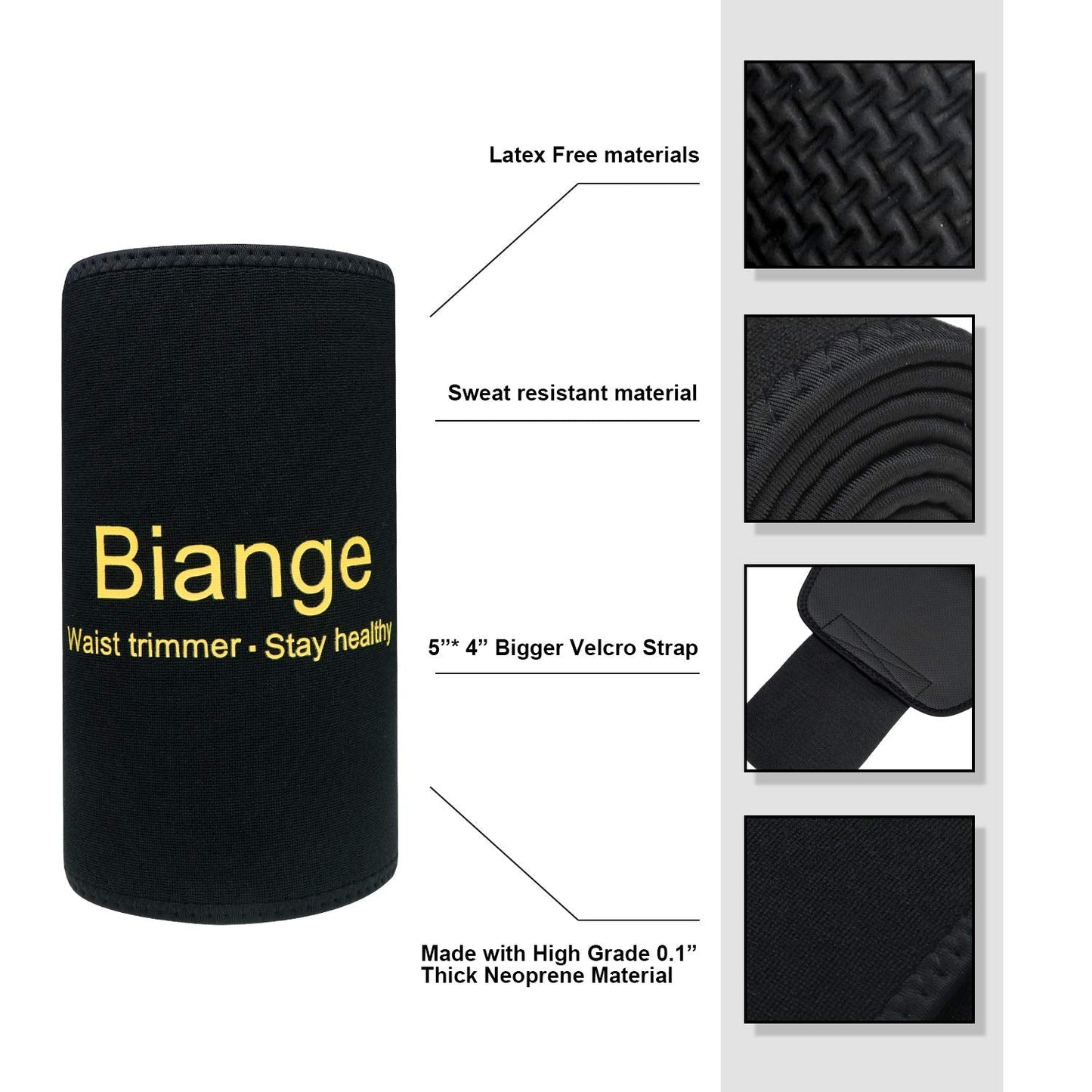 Biange Waist Trainer for Women Men Sweat Belt Waist Trimmer Belly Band Stomach Wraps