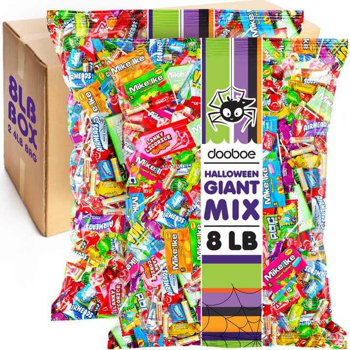 Candy Assortment Bulk - 8 Pounds - Halloween Variety Pack Candies - Trick or Ttreat Individually Wrapped Favors - Pinata Filler Candies