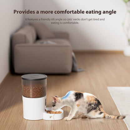 IMIPAW Automatic Cat Feeders, 3L Timed Cat Dry Food Dispenser, Dual Power Supply, Programmable Portion Size, Auto Pet Feeder for Cats and Small Dogs