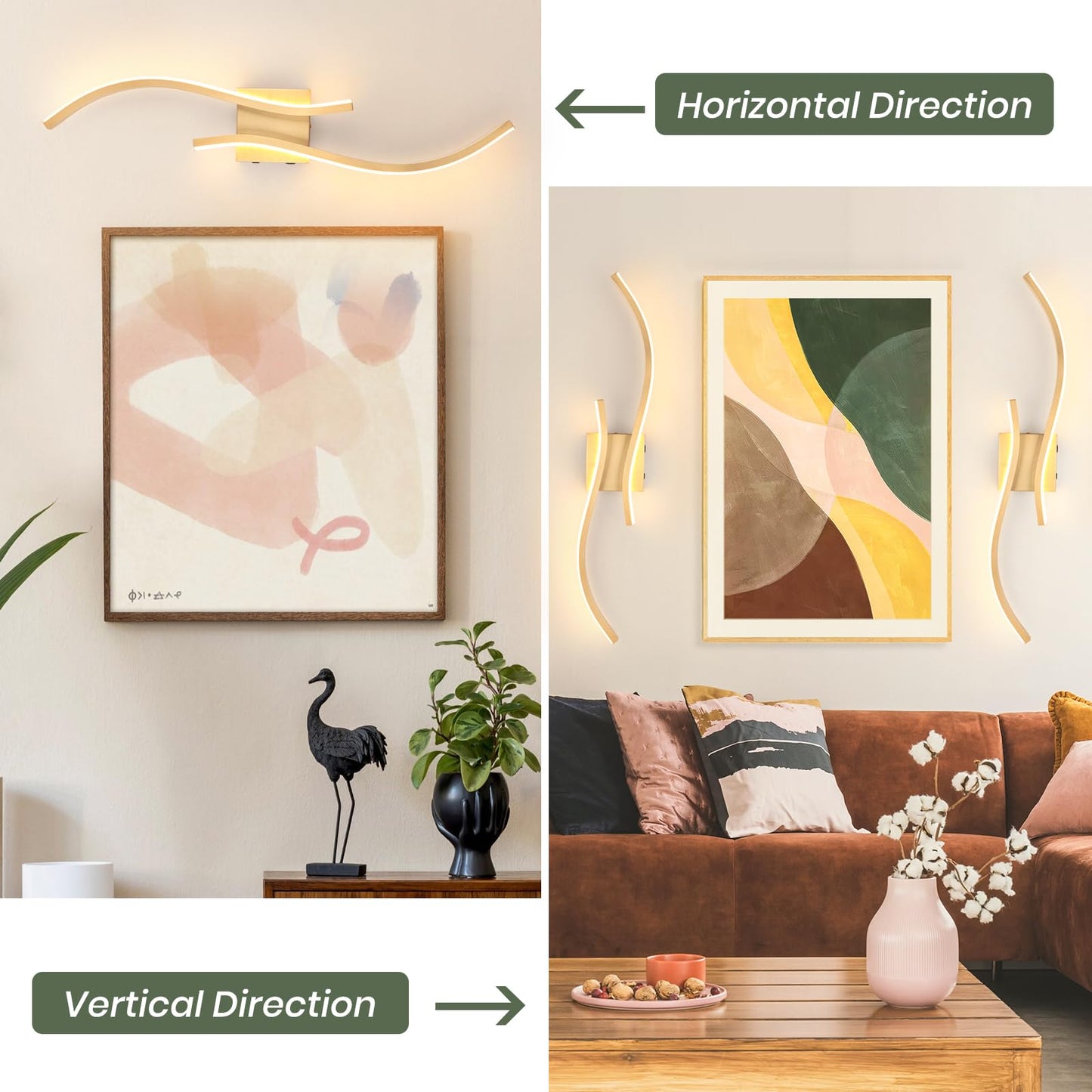 CANEOE Battery Operated Wall Sconces with Remote Control,10000mAh USB Rechargeable Gold Wall Light,3000K-6000K LED Wireless Wall Lamp for Bedroom,Hallway,Background Wall,31.5inch,1 Pack