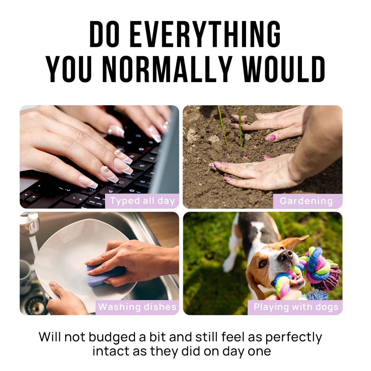 BTArtbox French Tip Press On Nails - Short Almond Press on Nails, Glue On Nails for Gift, Natural Reusable Stick On Nails in 15 Sizes - 30 Fake Nails Kit, Black Swan