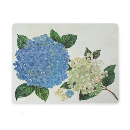 Benson Mills Cork Placemats Set of 4, Thick Cork Place Mats for Kitchen and Dining Tables, Easy Clean Table Mats (12" x 16" Rectangular Set of 4, Hydrangea Floral)