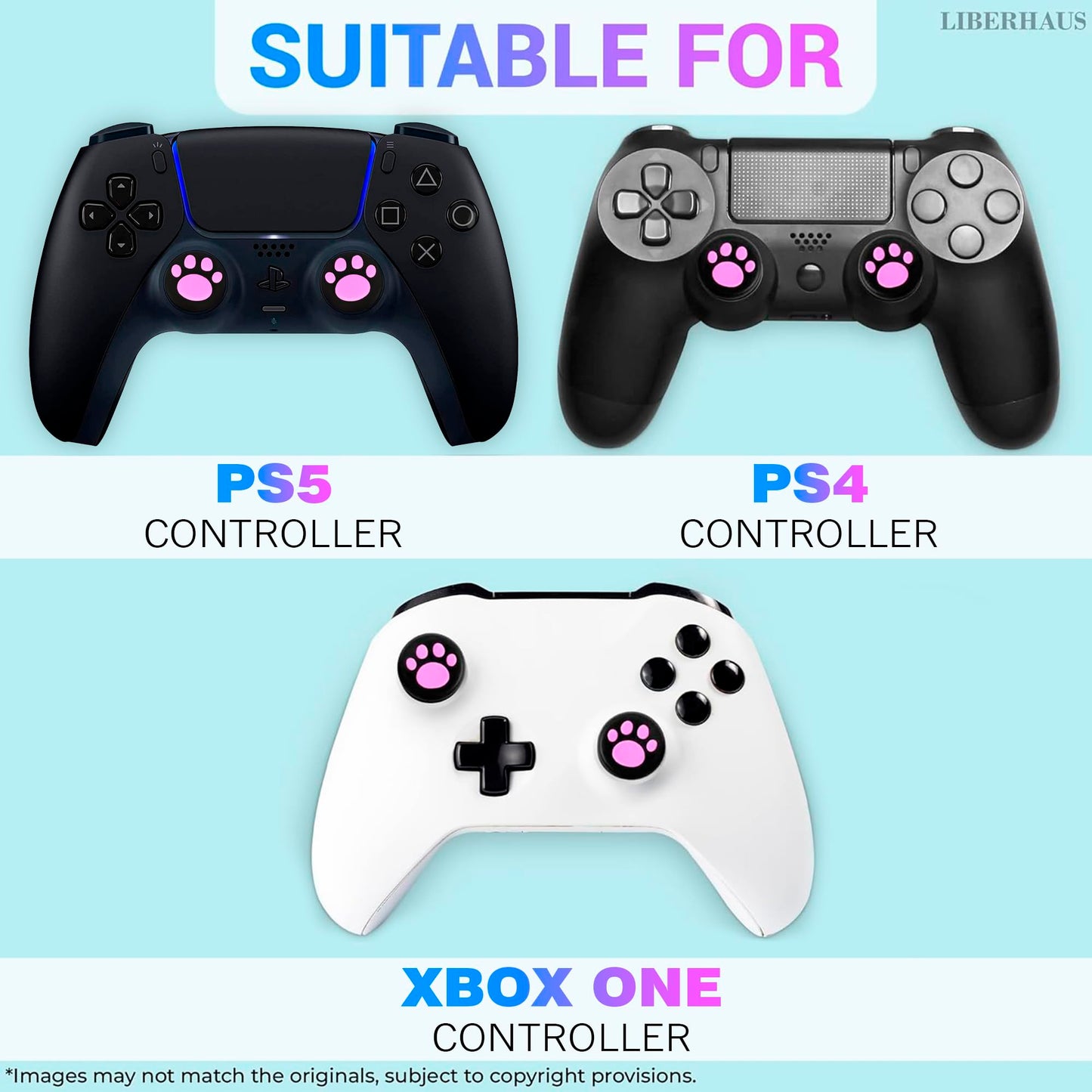 4Pcs Cat Paw Pink Ps5 Thumbstick Grips - Controller Accessories for Ps4, Ps3, Steam Deck, Xbox and Nintendo Switch – Cute Joystick Caps, Anti-Slip Silicone PlayStation 5 Trumb Grip