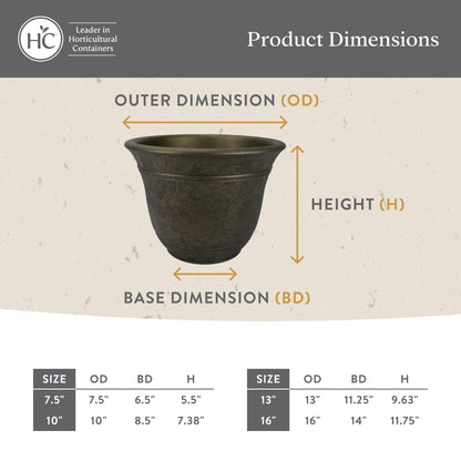 7.5" Sierra Planter w/Internal Disk Celtic Bronze