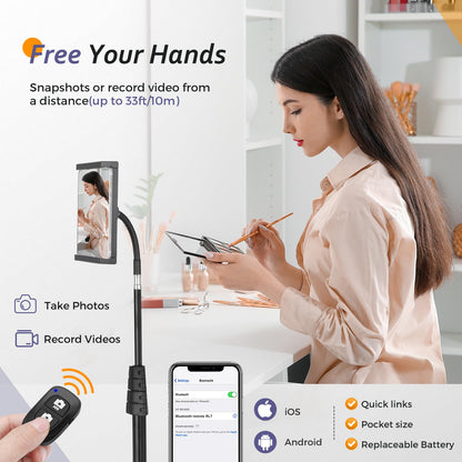 Aureday Adjustable Tripod Stand, 67” Height, Tablet Holder for iPad mini/Air/Pro, Kindle, Switch, Smartphones, 4.7”-12.9” Devices