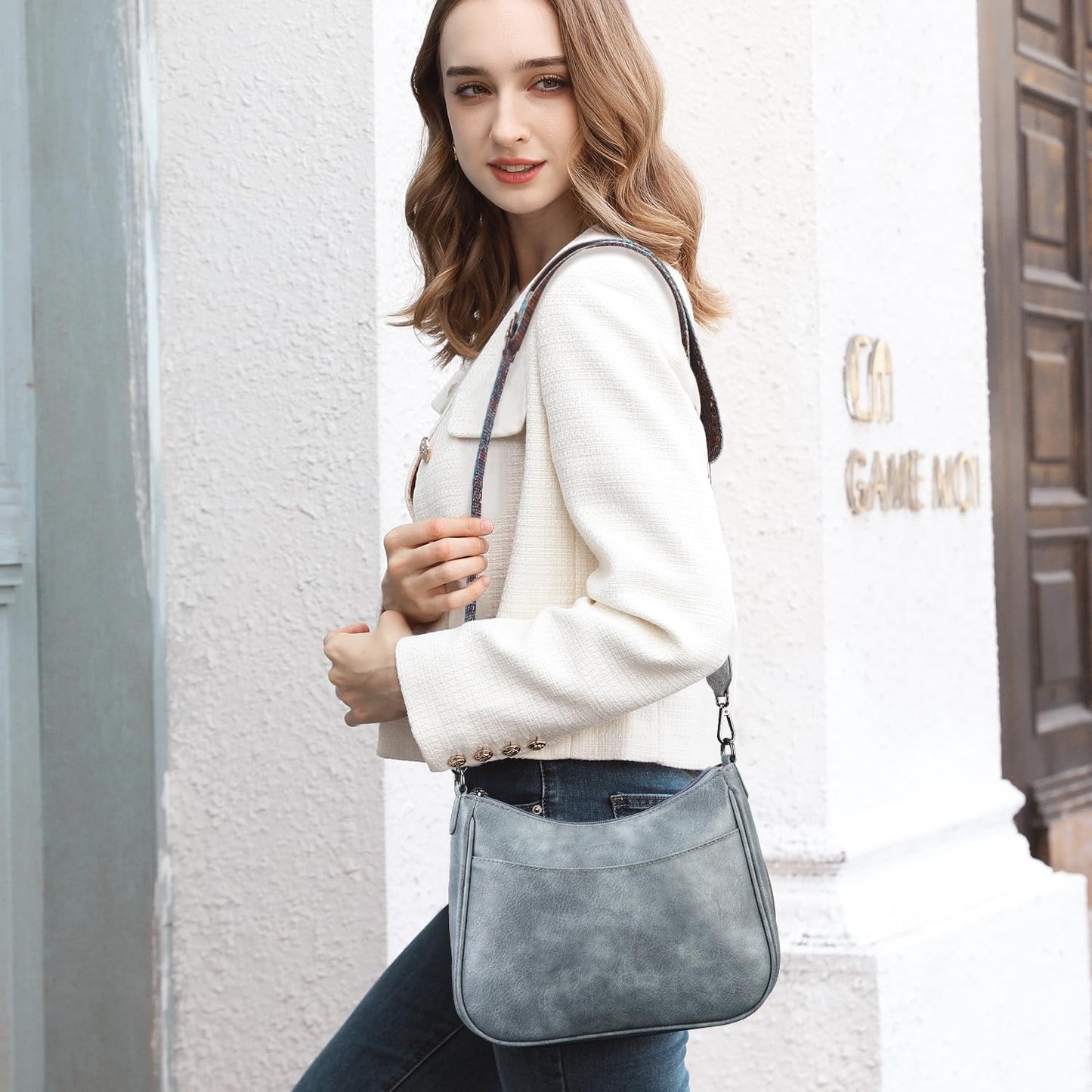 APHISON Crossbody Bags for Women Trendy, Leather Crossbody purse with Adjustable Strap, Women's Crossbody Shoulder Handbags