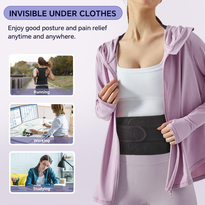 Back Brace for Women and Men Posture Corrector with Adjustable Lumbar Support - Shoulder Upper Lower Back Pain Relief for Hunchback Scoliosis Sciatica - Breathable Design (31.5’’-35.5’’)