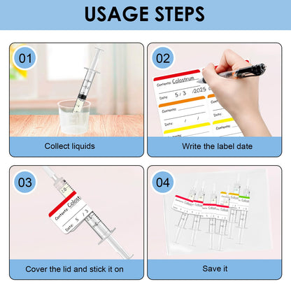 42 Pcs Colostrum Collector Kit, 20 Sterile Sealed Breast Milk Collector(3 ML) - Syringe No-needle with Sealed Caps 20 Stickers 1 Colostrum Collection Measuring Cup(20ml) 1 Slide Lock Storage Bag for Breastfeeding