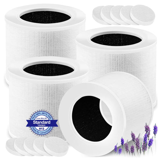 4-Pack Core Mini Air Purifier Replacement Filter Compatible with LEVOIT Core Mini Air Purifier,Core Miini-P,3-in-1 High Efficiency HEPA Filter, Mini-RF Filter with 12 Aroma Pads,Core Mini-RF