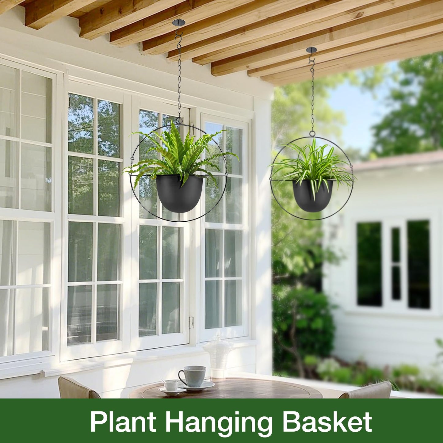 awz p eal. Metal Hanging Planters, Indoor and Outdoor Hanging Planter, Wall Planters with Mid Century Holder, Extra Chain, Hooks for Modern Home Décor