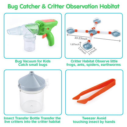 Bug Catcher Kit for Kids, Bugs Toys for Kids 3-5, Bug Vacuum Catching Kit, Critter Keeper Habitat, Insect Collection Terrarium, Summer Outside Toys for Toddlers 1-3 4 5 6 7 8+ Boys Gift