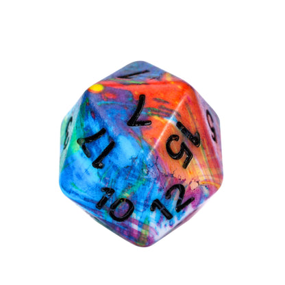 HDdais 7-Die Resin DND Dice Set, Vibrant Watercolor Pattern D&D Dice for Dungeons and Dragons, RPG Tabletop Games - Includes D4, D6, D8, D10, D12, D20, D%