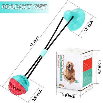 Interactive Dog Toys Tug of War, Mentally Stimulating Toys for Dogs, Puppy Teething Toys for Boredom to Keep Them Busy, Dog Puzzle Treat Food Dispensing Ball Toy for Small Medium Dog on Smooth Floor