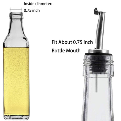 Axe Sickle 2 Pcs Stainless Steel Speed Pour Spouts, Olive Oil Dispenser Spout for 3/4" Bottle Mouth, Flip Top