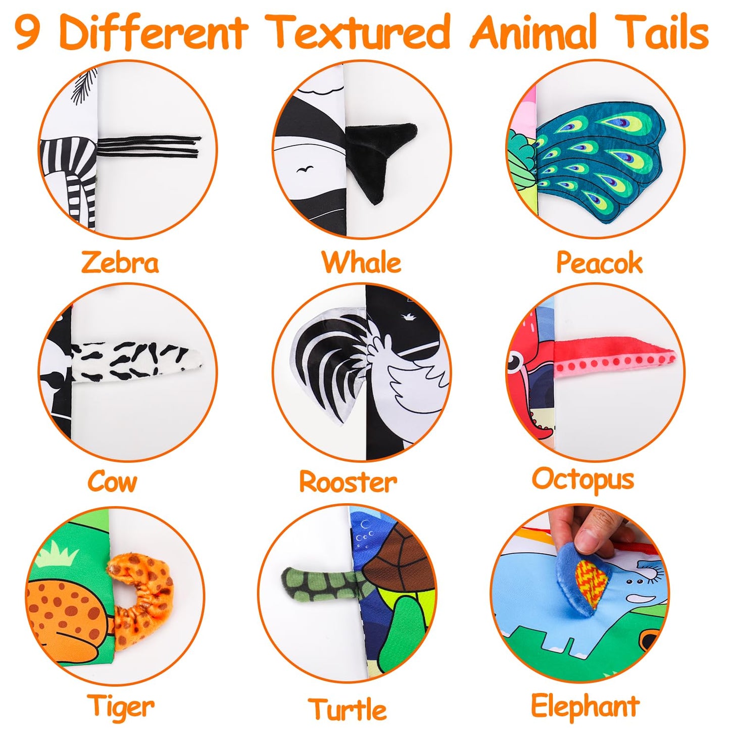 Baby Mirror Tummy Time Toys 0-6 Months with Crinkle Cloth Books Infant High Contrast Newborn Sensory Black and White Toy for 0-3 4 5 6 Months Must Haves Babies 3-6 6-12 Month Boys Girls Shower Gifts