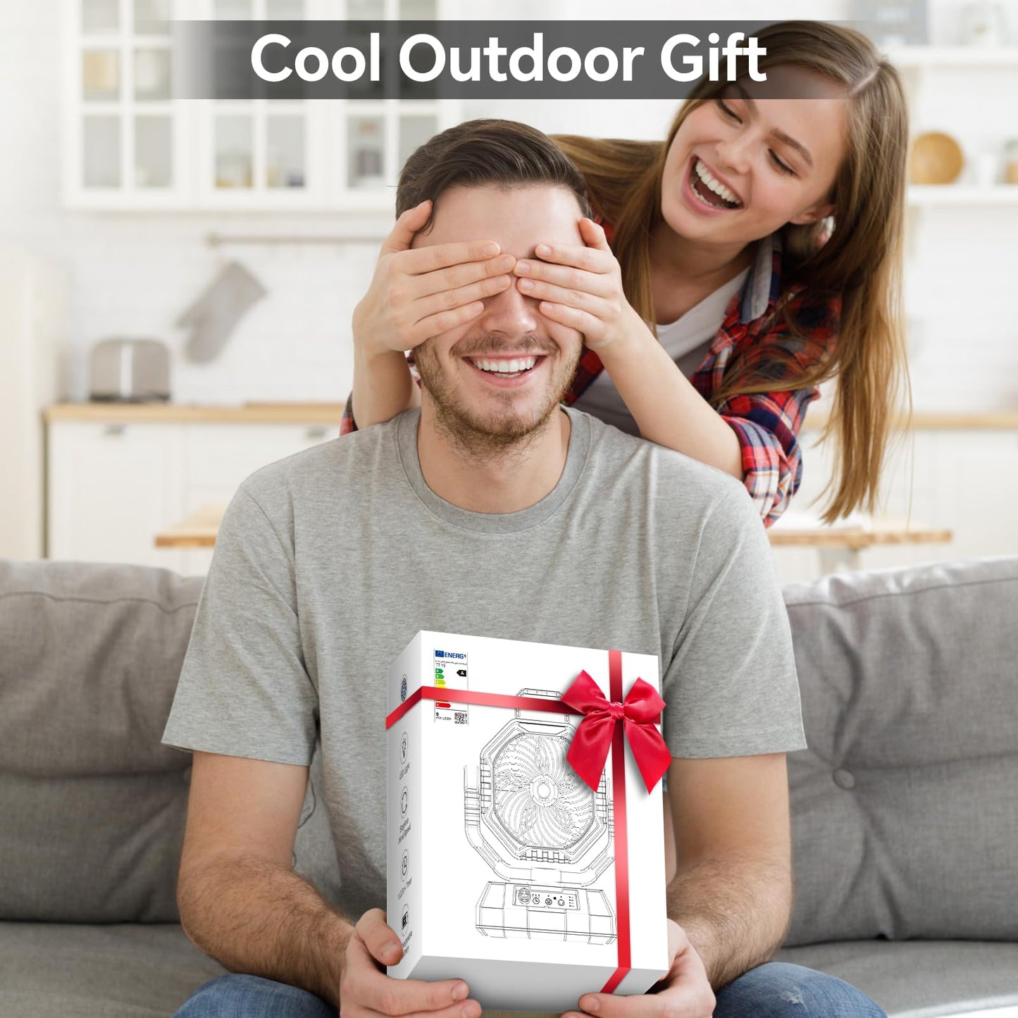 AJVV Camping Fan, 20000mAh Portable Rechargeable Battery Powered Fan with Stepless Wind Speed, Personal Desk USB with Light for Outdoor, Home, Tent, Fishing, Camping