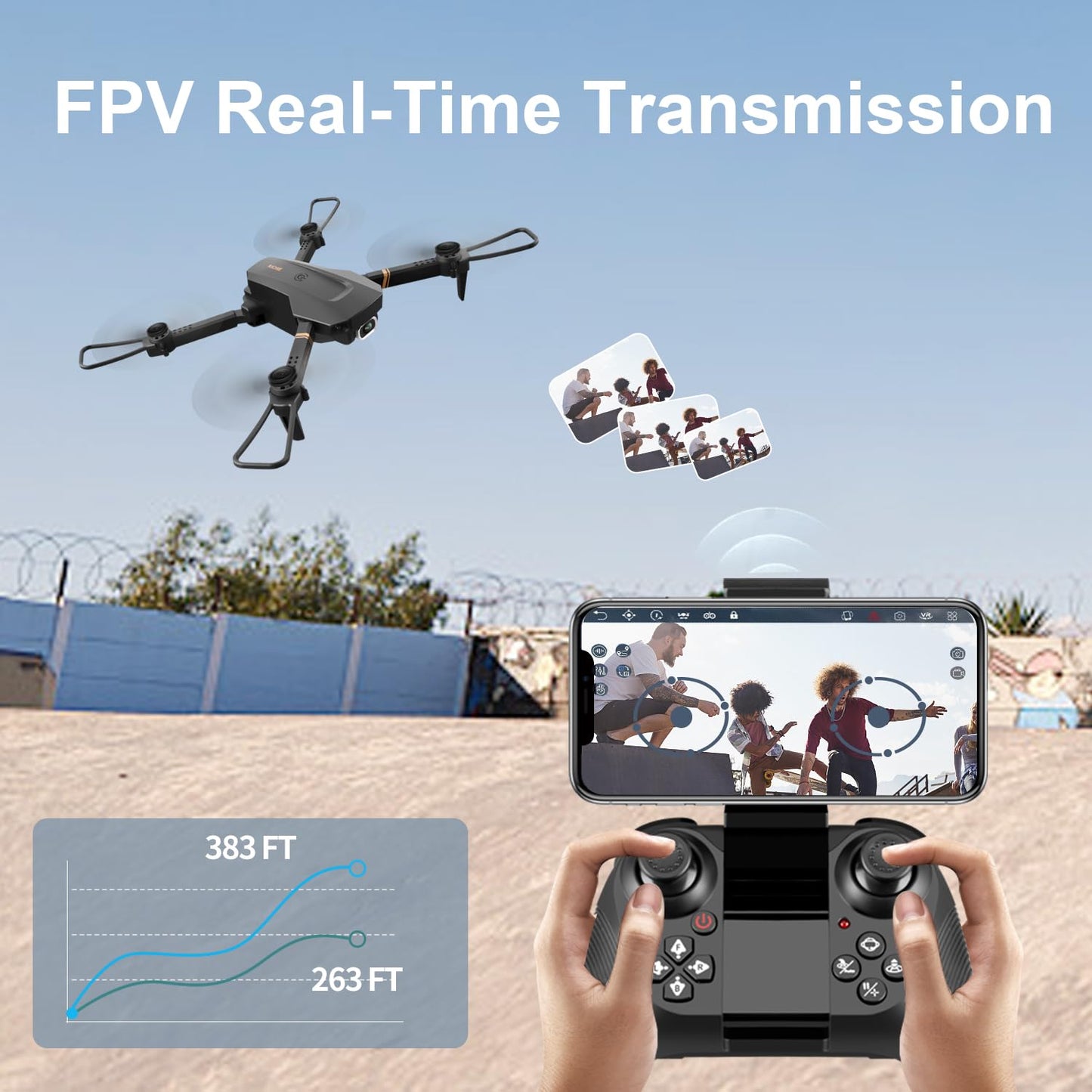 4DV4 Drone with 1080P Camera for Adults Kids,FPV HD Live Video RC Quadcopter Helicopter Toys Gifts,Altitude Hold, Waypoints,3D Flip,Headless Mode,2 Batteries,Carrying Case,Black