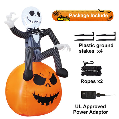 6 Ft Inflatable Halloween Yard Decorations - Outdoor Blow Up Yard Pumpkin Decor - Built-in LED Lights for Outdoor Halloween Lawn Decor