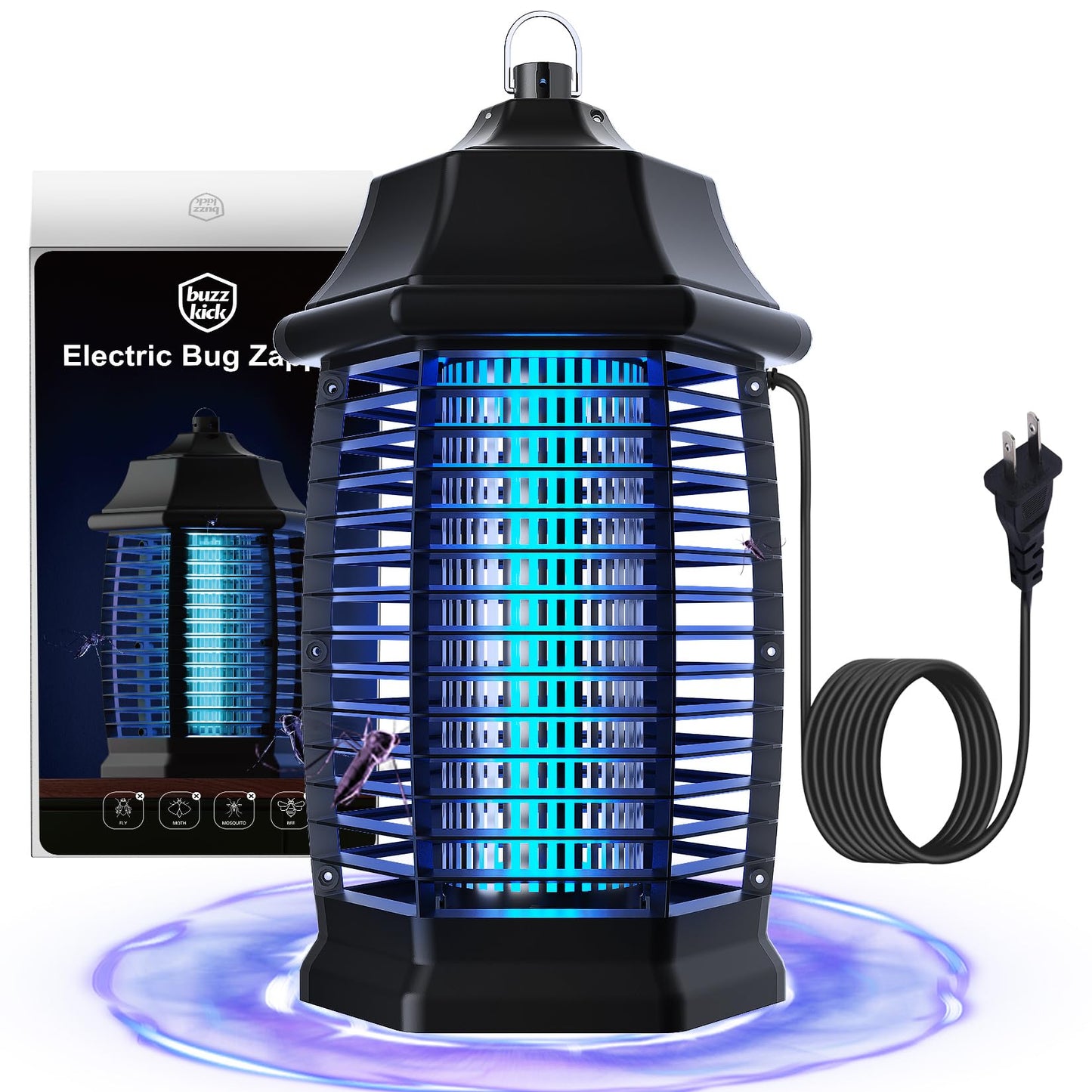 Bug Zapper Indoor, Fly Zappers Electric Mosquitoes Insect Gant Fruit Flies Moth Traps with 4200V for Home Living Room Bedroom Kitchen Backyard Patio Garage Office Camping