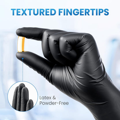 Borje Nitrile Gloves Small, 100 Count Disposable Gloves, Black, Latex-Free Powder-Free, Medical Exam, Food Safe, Cleaning, Cooking
