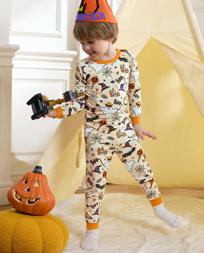 Bamboo Viscose Toddler Halloween Pajamas Boys Girls Kids Baby 2pcs Long-Sleeve Pyjamas Set 4-5T Snug fit Sleepwear Pjs