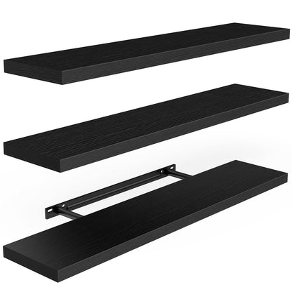 AMADA HOMEFURNISHING Floating Shelves for Wall, Wall Shelves for Living Room, Bedroom, Bathroom, Kitchen & Home Office Organization, Bathroom Shelves with Hidden Brackets, 22 lbs Max Load, AMFS44B