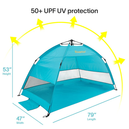 Alvantor Beach Tent Coolhut Plus Beach Umbrella Sun Shelter Cabana Automatic Pop Up UPF 50 Sun Shade Portable Camping Hiking Canopy Easy Set Up Light Weight Windproof Stable 2-3 Person