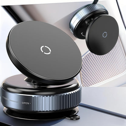 2025 Upgraded Vacuum Magnetic Phone Holder for Car and Gym, 360° Rotatable Mount for iPhone 16e 16 Pro Max 15 14 13 12 & Android, Perfect for Smooth Surfaces, Makeup, Shower