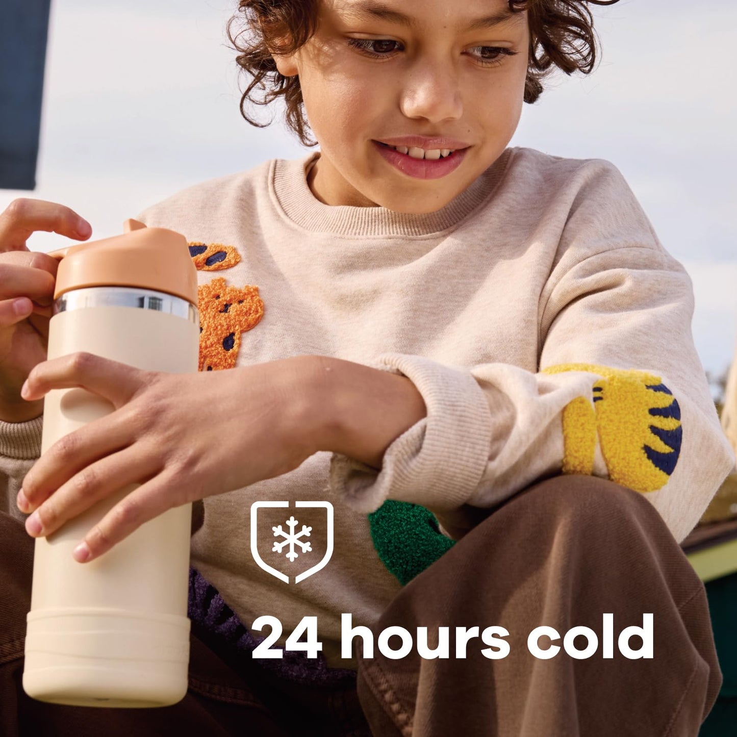 Hydro Flask Kids Water Bottle for School - Stainless Steel and Insulated with Straw Cap - 18 Oz Coconut