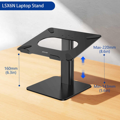 BESIGN LSX6N Laptop Stand, Ergonomic Adjustable Notebook Riser Holder, Computer Stand Compatible with Air, Pro, Dell, HP, Lenovo More 10-15.6" Laptops, Black
