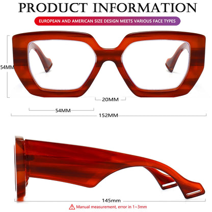 AIEYEZO Thick Frame Blue Light Glasses Men Women, Fashion Square Computer Eyeglass Anti Eyestrain & Prevent Headache (Amber)