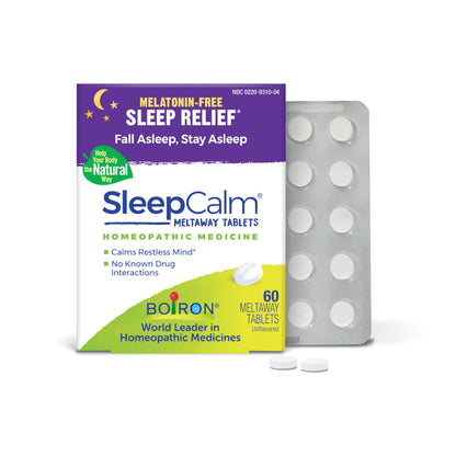 Boiron SleepCalm Tablets Sleep Aid for Deep, Relaxing, Restful Nighttime Sleep - Melatonin-Free and Non Habit-Forming - 60 Count