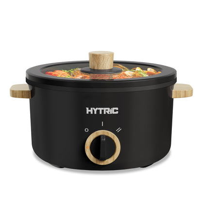 Hytric Hot Pot Electric, 2.5L Portable Electric Pot with Non-Stick Coating, Multi-functional Cooker for Stir Fry, Steak, Noodles, Soup, Portable Ramen Cooker for Dorm and Office, Black