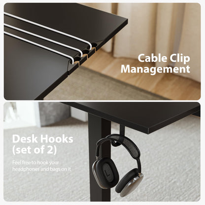 Agilestic L Shaped Standing Desk Adjustable Height, Electric Corner Standing Desk, 63 x 55 inch Sit Stand Computer Table with Splice Board, Gaming Table, Black